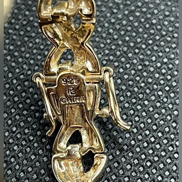 Vintage Marked 925 Sterling Silver Braided Two Toned Tennis Bracelet - Picture 5 of 6